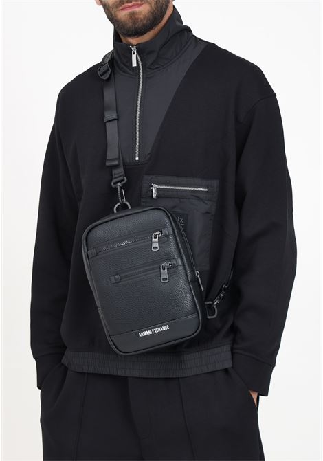 Black men's shoulder bag with logo ARMANI EXCHANGE | 9526964F86300020